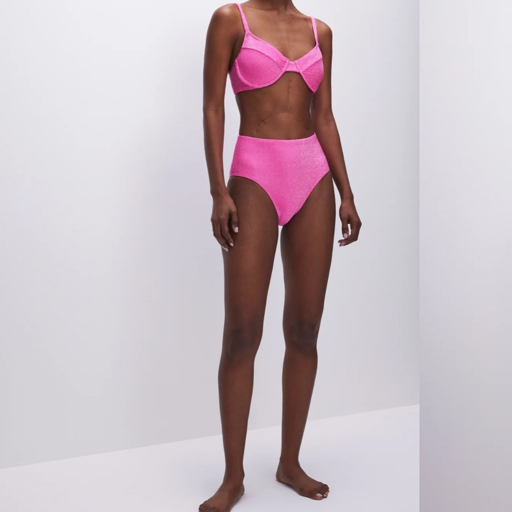 Good American Sparkle Bikini Top
